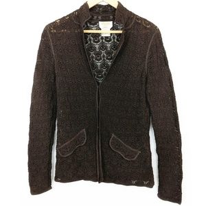 Talbots Petites Womens crocheted Cardigan Size S